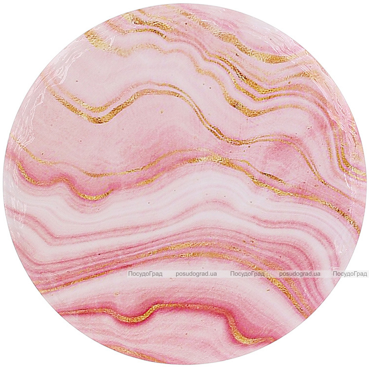 Підставка під гаряче керамічна "Golden Pink Marble" Ø16см на пробковій основі