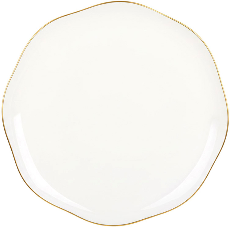 Тарелки обеденные "Elegance Gold" набор 6 фарфоровых тарелок Ø20.5см