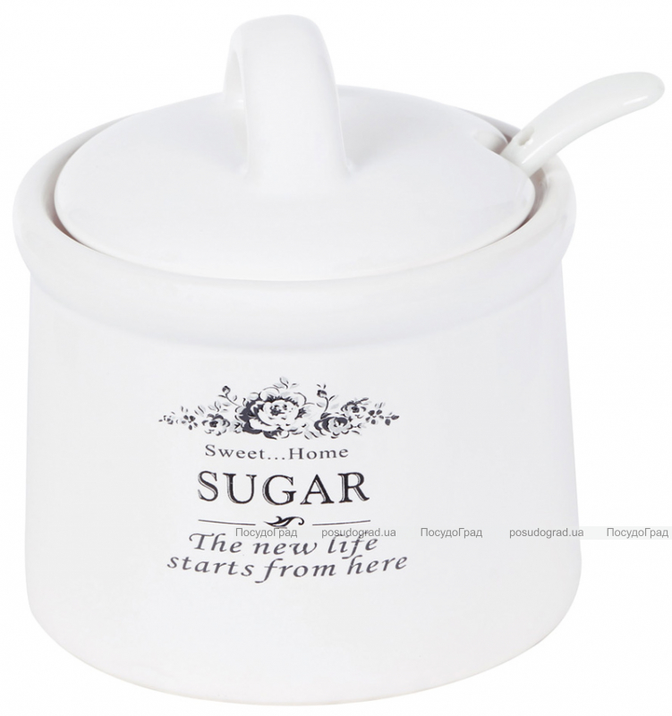Цукорниця керамічна Sweet Home SUGAR 350мл з порціонною ложкою