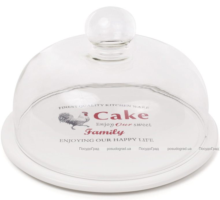 Блюдо-тортниця "Тоскана" Family CAKE Ø24см зі скляним ковпаком