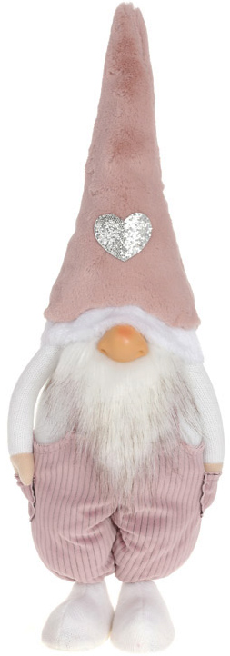 Іграшка м'яка «Гном із серцем на ковпаку» 20х14х57см, рожево-ліловий