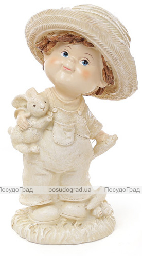 Статуэтка декоративная "Мальчик с зайчиком" 15.3см