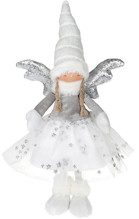 Мягкая игрушка «Девочка-Ангел» White&Silver 24х14х43см