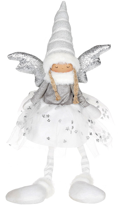 Мягкая игрушка «Девочка-Ангел» White&Silver 26х15х57см