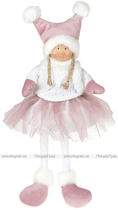 М'яка іграшка «Дівчатко в спідничці» Pink 20х12х43см, сидяча