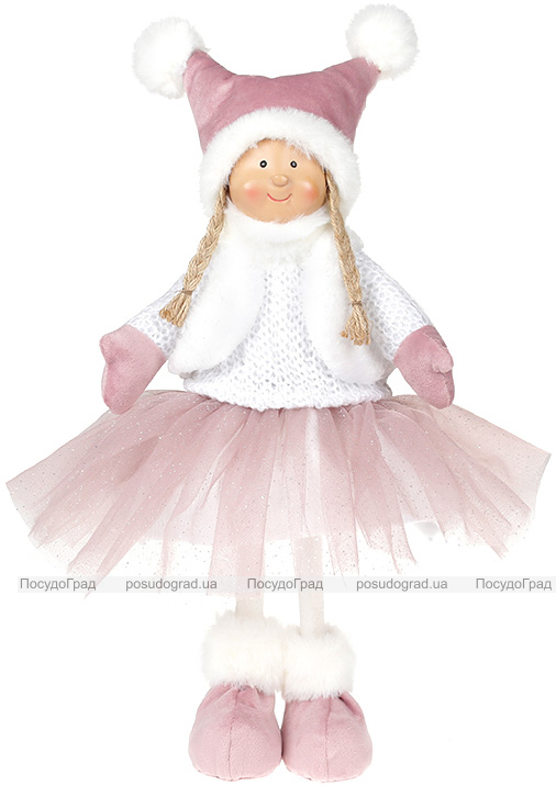 М'яка іграшка «Дівчатко в спідничці» Pink 20х12х38см
