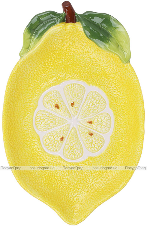 Набор 3 керамические тарелки "Lemon" 31х20см, Желтый лимон