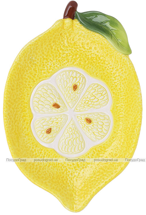 Набір 4 керамічні тарілки "Lemon" 21х14см, Жовтий лимон
