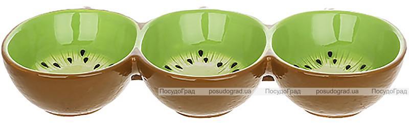Менажниця керамічна Fruits "Ківі" 31х14см, 3 секції