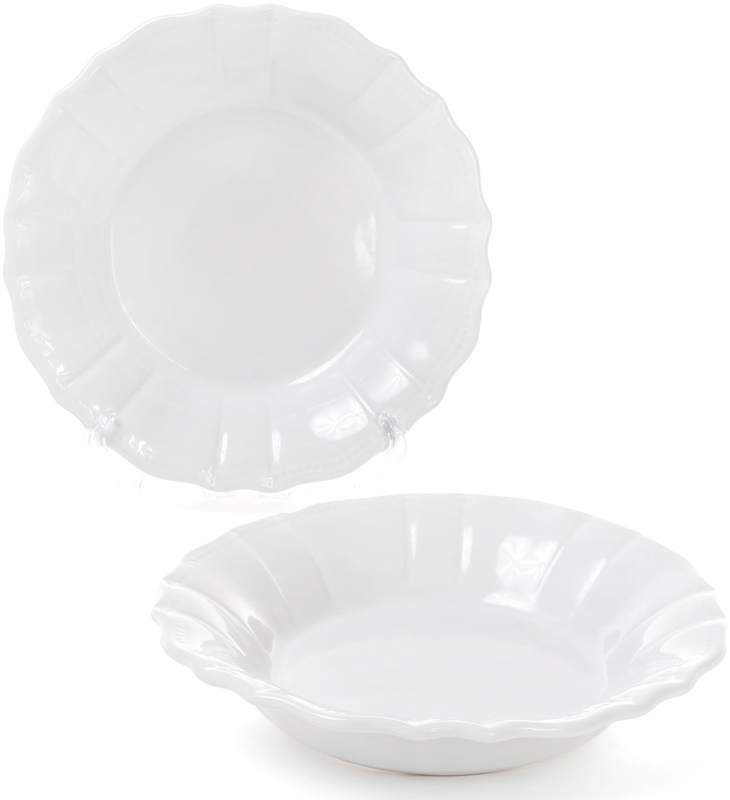 Набір 6 глибоких тарілок Leeds Ceramics SUN Ø23см, кам'яна кераміка (білі)