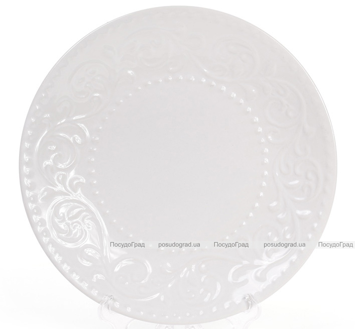 Набір 6 десертних тарілок Leeds Ceramics Ø21.5см, кам'яна кераміка (білі)