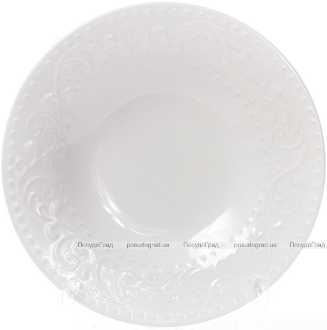 Набір 6 супових тарілок Leeds Ceramics Ø23см, кам'яна кераміка (білі)