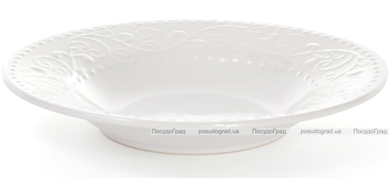 Набір 6 супових тарілок Leeds Ceramics Ø23см, кам'яна кераміка (білі)