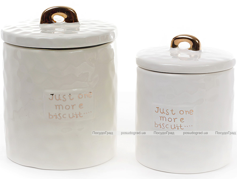 Банка Gold Star "Just one more biscuit" для сыпучих продуктов 1300мл, белая