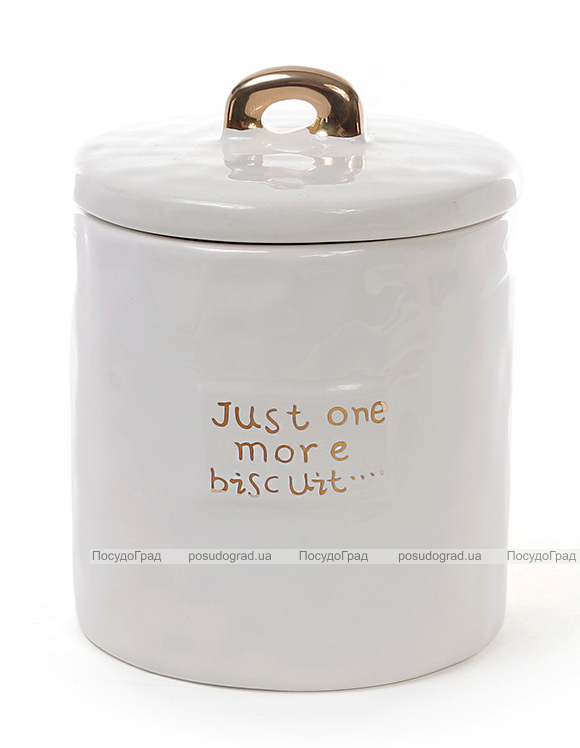 Банка Gold Star "Just one more biscuit" для сыпучих продуктов 725мл, белая