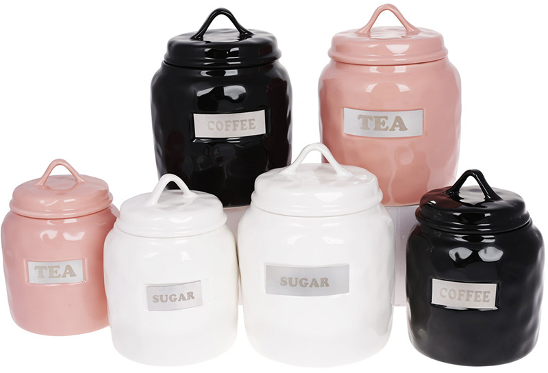 Банка фарфорова Necollie "Tea" 900мл, рожева