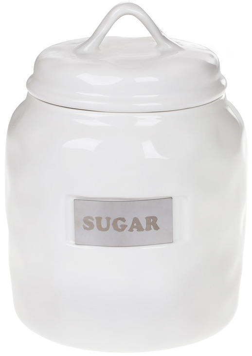 Банка фарфорова Necollie "Sugar" 900мл, біла