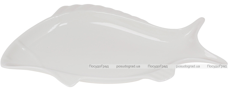 Блюдо фарфоровое "White Fish" 36см, белое