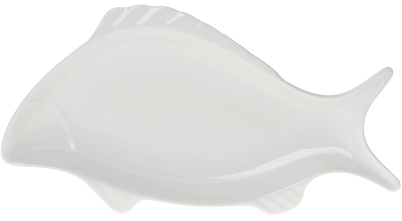 Блюдо порцелянове "White Fish" 36см, біле