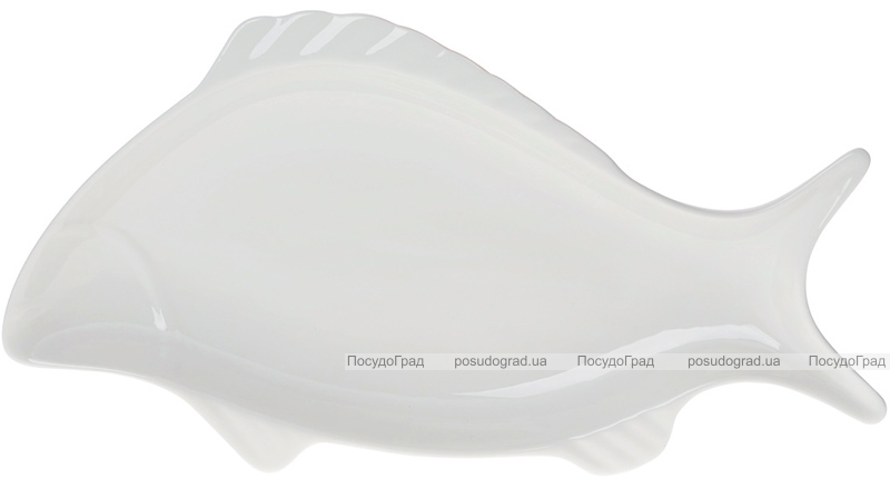 Блюдо фарфоровое "White Fish" 36см, белое