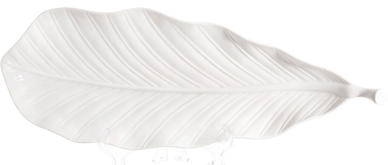 Блюда сервіровочні (2 штуки) White City Лист 43x16см, біла порцеляна