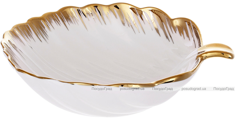 Салатники фарфоровые Gold Luxury "Золотой Лист", набор 2 салатника 20x17см