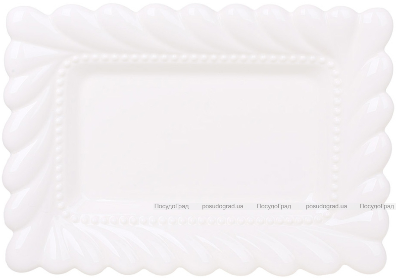 Блюда порцелянові "White City Tiffany" 25х18см, набір 4 прямокутних блюда