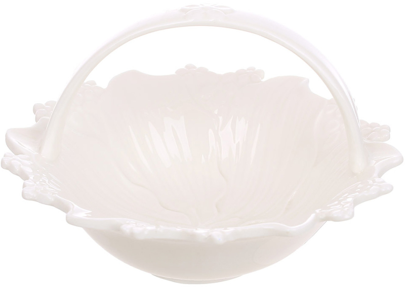 Цукерниця порцелянова "White City Flower" Ø15.5см з ручкою