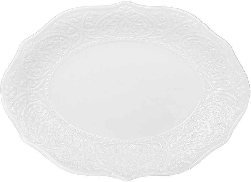 Набір 2 порцелянових овальних блюд "Dentelle Blanche" 31х23см