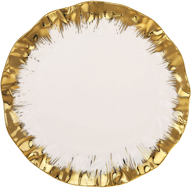 Набор 4 фарфоровые тарелки "Gold Luxury Star" Ø22см