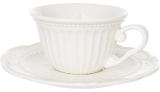 Фарфоровая чайная пара "Elegance White" чашка 220мл с блюдцем