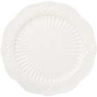 Набор 4 фарфоровых десертных тарелок "Elegance White" Ø20см с объемным орнаментом