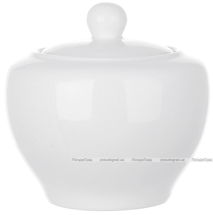 Цукорниця "Belle White" 10см з кришкою, біла порцеляна