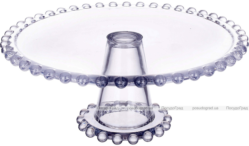 Блюдо тортовница "Bauble Glass" Ø21см стеклянное на ножке