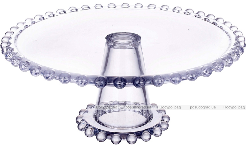 Блюдо тортівниця "Bauble Glass" Ø28см скляне на ніжці
