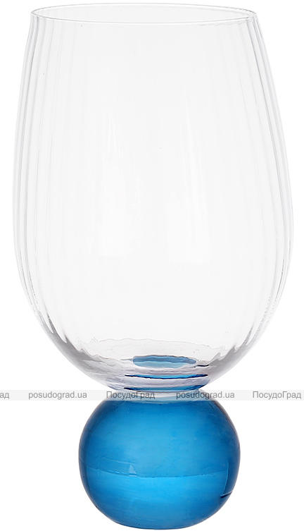 Набор 6 стеклянных стаканов "Bauble Glass" 450мл на синей ножке