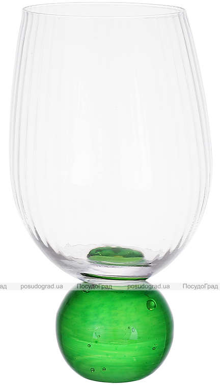 Набор 6 стеклянных стаканов "Bauble Glass" 450мл на зеленой ножке