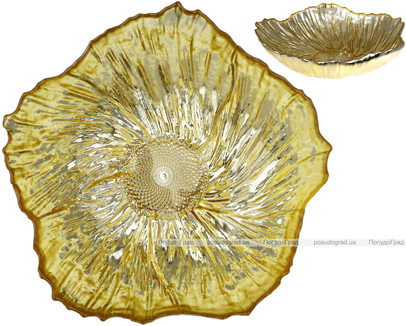 Набор 6 стеклянных пиал "Golden Flower" 450мл