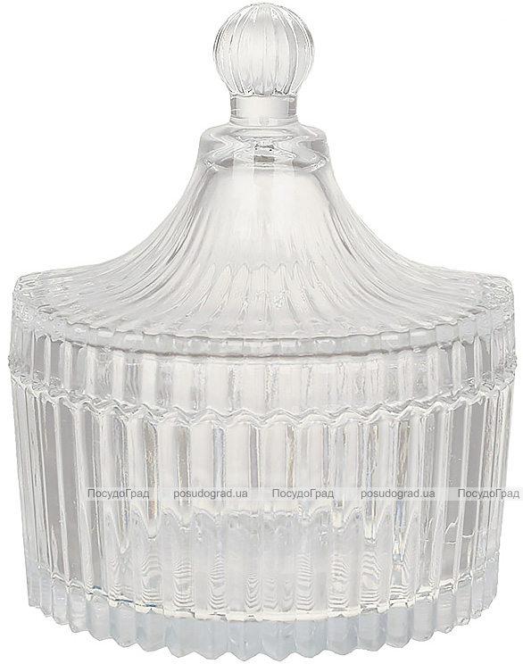 Цукорниця скляна "Crystal Glass" 250мл зі скляною кришкою