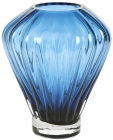 Ваза для цветов стеклянная "Blue Grace" 7.5х16х20см, синяя