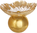 Фруктівниця (цукерниця) скляна "Gold Flower" Ø20х15см