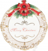 Тарілка «Merry Christmas» 23х22.5см, кераміка з об'ємним малюнком, кругле блюдо