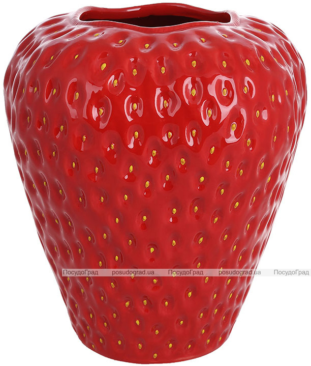 Ваза керамічна Strawberry Ø24х27см, червона