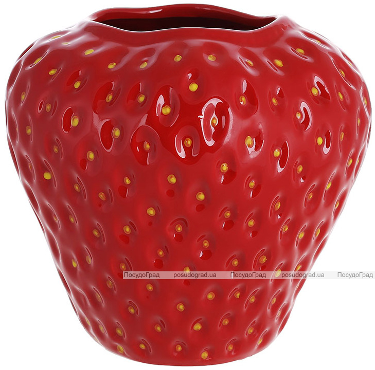 Ваза керамічна Strawberry Ø18х17см, червона