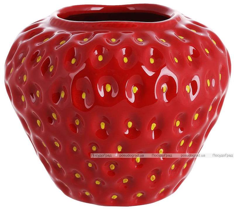 Ваза керамічна Strawberry Ø15х13см, червона