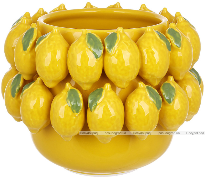 Ваза керамічна "Lemon", 17см, діаметр 22см (лимон)