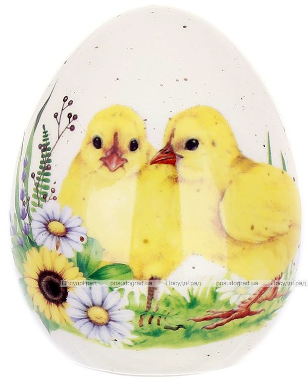 Пасхальное керамическое яйцо "Happy Easter" Цыплята Ø5.5х7см, декоративное яйцо