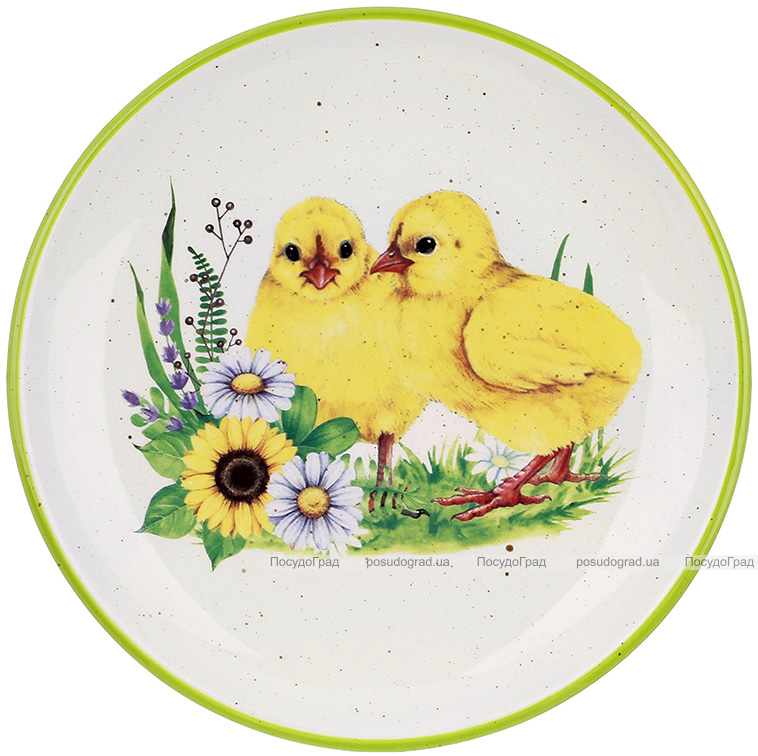 Тарелка сервировочная "Happy Easter" Цыплята Ø20.5см, керамическая