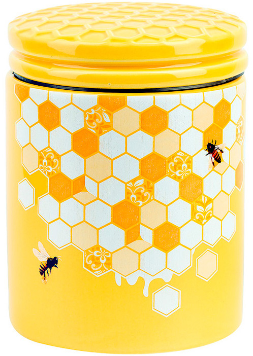 Банка керамическая "Sweet Honey" 650мл для сыпучих продуктов, желтый