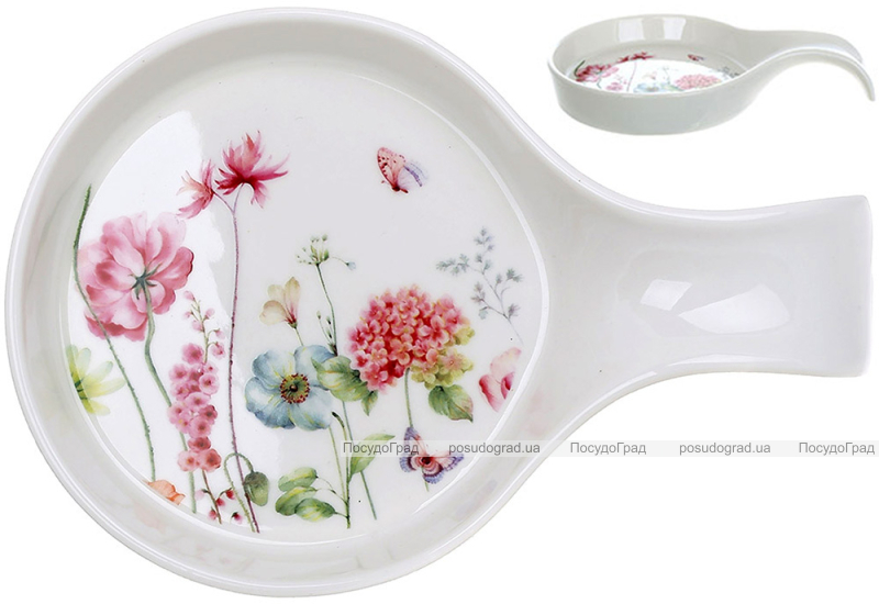 Подставка для ложки Flower Garden 18х12см, фарфоровая